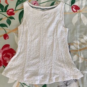 Anthropologie White Floral Tank